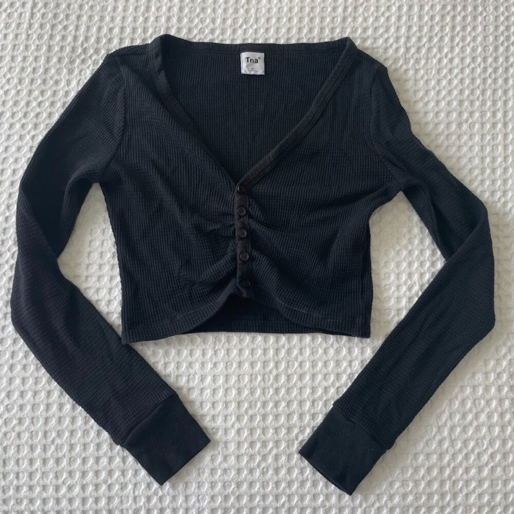 Aritzia - TNA Waffle Cropped Longsleeve
